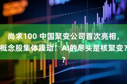尚求100 中国聚变公司首次亮相，概念股集体躁动！AI的尽头是核聚变？